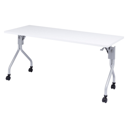 折りたたみ会議用テーブル(フォールディングデスク・ホワイト・幅1500×奥行き600mm)