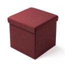 折りたたみ収納スツール 幅38cm 布張り レッド