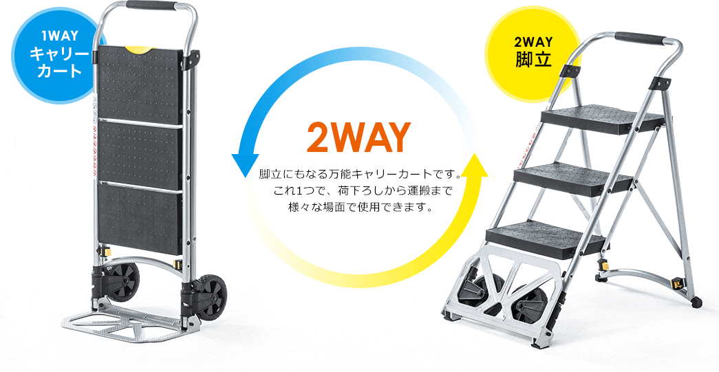 1WAYキャリーカート 2WAY脚立