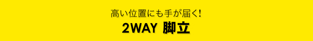 高い位置にも手が届く!2WAY脚立