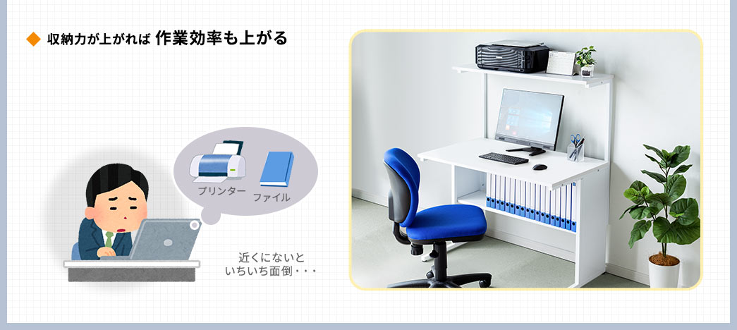 収納力が上がれば作業効率も上がる