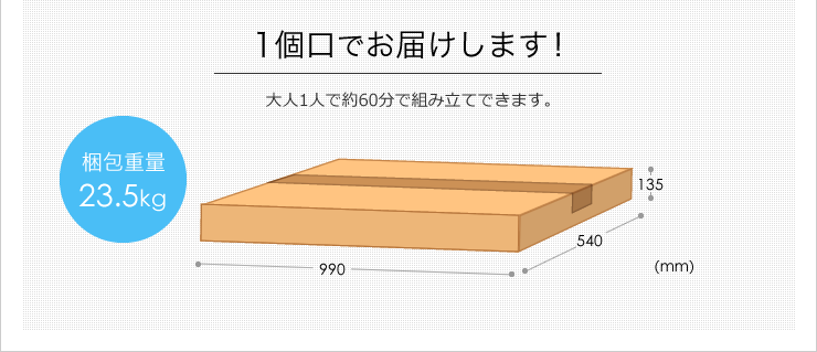 1個口でお届けします