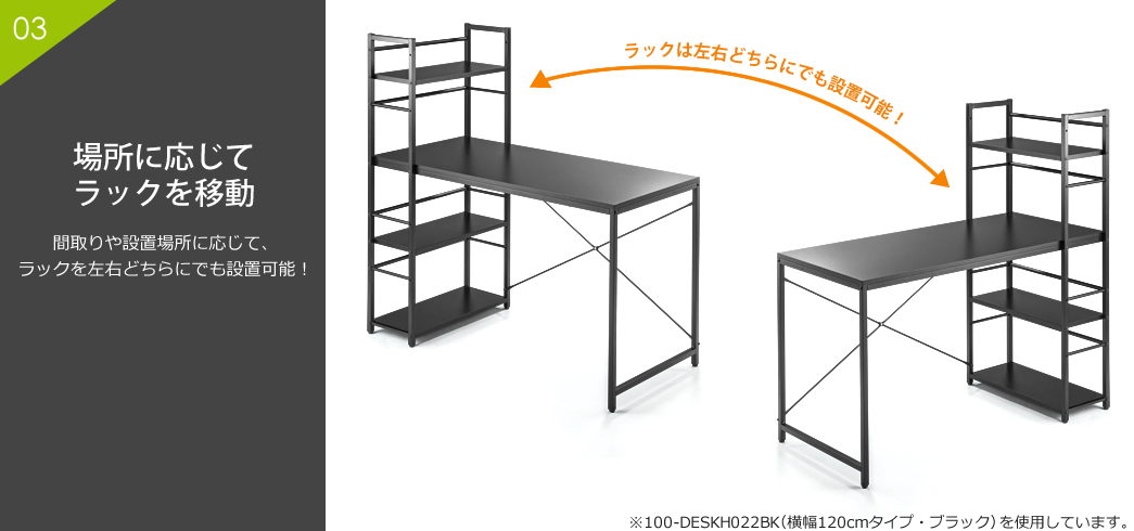 場所に応じてラックを移動