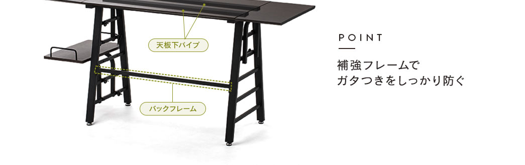 補強フレームでガタつきをしっかり防ぐ