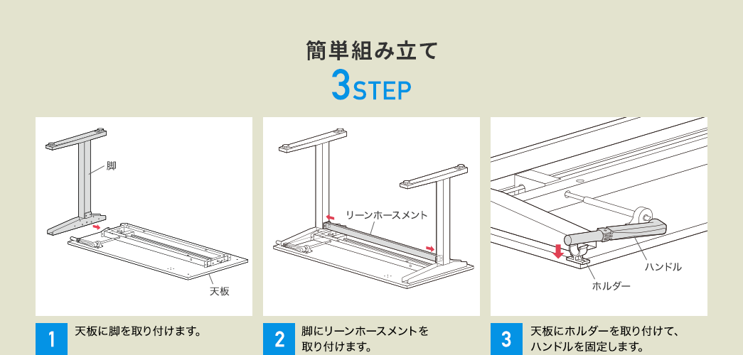 簡単組み立て 3STEP