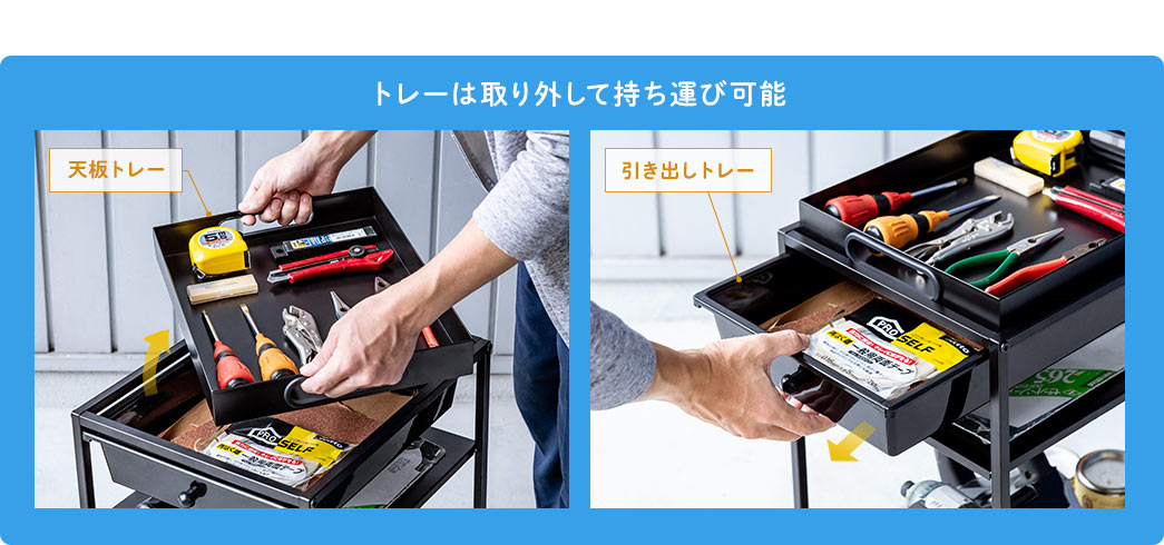 トレーは取り外して持ち運び可能