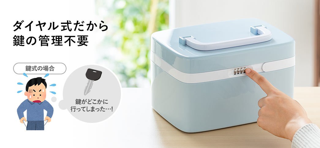 ダイヤル式だから鍵の管理不要