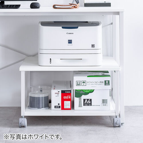プリンター台 キャスター付き 幅60×奥行60cm 総耐荷重55kg 2段