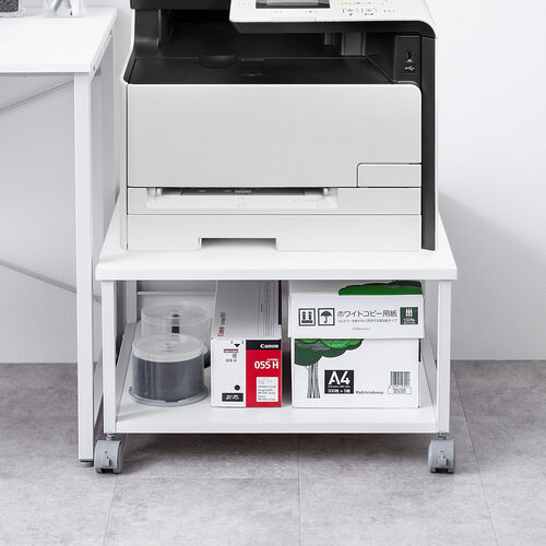 プリンター台 キャスター付き 幅60×奥行60cm 総耐荷重55kg 2段