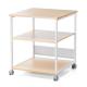 【アウトレット】プリンタ台 プリンタラック 3段 キャスター付き 収納 棚付き 幅60cm×奥行60cm×高さ70cm 木目 ライトブラウン