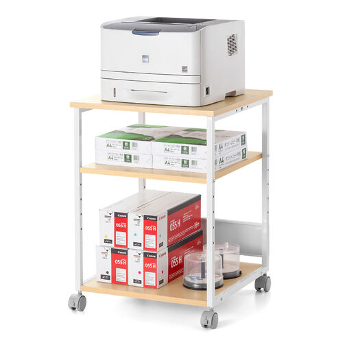 プリンタ台 プリンタラック ロータイプ キャスター付き 収納 棚付き 幅