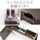 【アウトレット】パソコンデスク(ロータイプ・木製・収納付・幅85cm・奥行45cm・ローデスク・ダークブラウン)