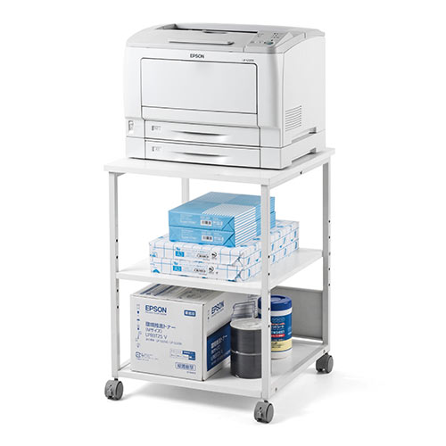 【アウトレット】プリンター台 高さ70cm・3段 W520×D520mm レーザープリンター インクジェットプリンタ対応 キャスター付き