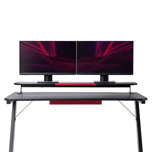 モニター台 机上台 100cm以上 ゲーミング カーボン調 スチール脚