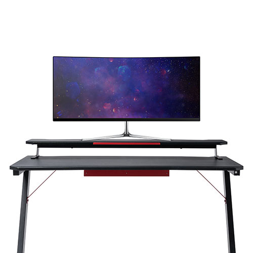 モニター台 机上台 100cm以上 ゲーミング カーボン調 スチール脚