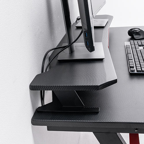 モニター台 机上台 100cm以上 ゲーミング カーボン調 スチール脚