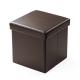 収納ボックススツール 折りたたみ式 ソフトレザー生地 幅38cm ブラウン