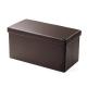 収納ボックススツール 折りたたみ式 ソフトレザー生地 幅76cm ブラウン