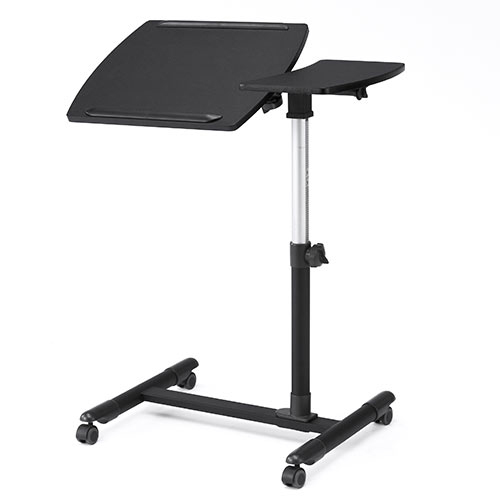 【アウトレット】ノートパソコンスタンド(ノートPC台・高さ&角度調整可能・テーブル分割タイプ・ブラック)