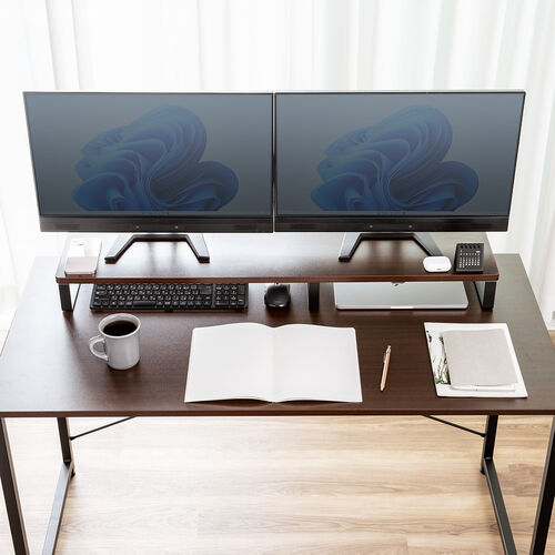 テレビ・モニター台　伸縮タイプ（色：ブラウン系） テレビ・モニター台 伸縮タイプ（色：ブラウン系）