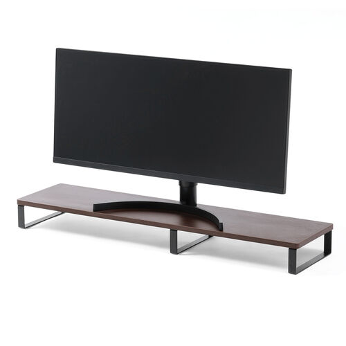 モニター台 机上台 幅100cm モニター下収納 木製 ダークブラウン