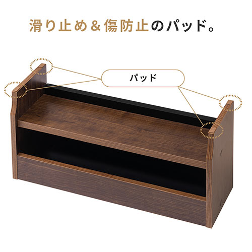 美品】ダークブラウン木製パソコンデスク USBポート&収納付 パソコン