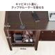 キャビネット付きデスク ワゴン付き 木製 パソコンデスク W1200・D600 ブラウン