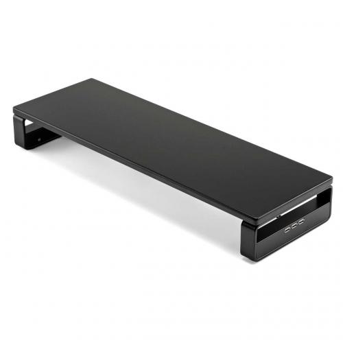 【セール】モニター台(机上台・USBポート&電源タップ付き・ブラック) 100-MR039BK