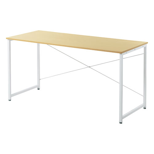 【アウトレット】シンプルワークデスク(ライトブラウン・パソコンデスク・横幅140cm・奥行60cm)