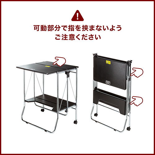 デスクダイレクト 折りたたみデスク コンパクトデスク 作業台 収納棚 キャスター付き コンパクト収納 足元収納 W630