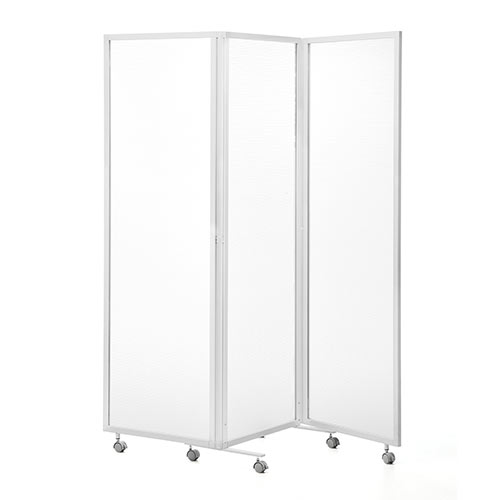 3連パーティション 高さ180cm 折りたたみ式 半透明 360°回転