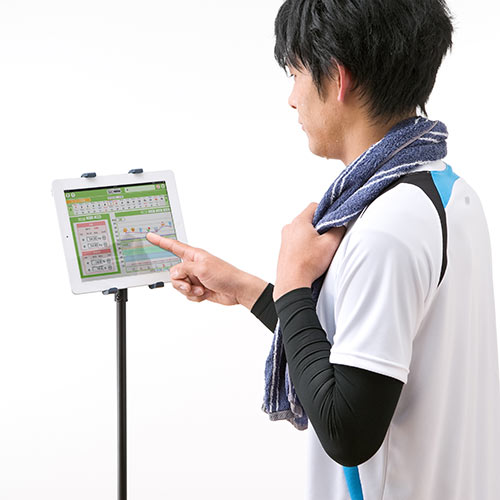 iPad・タブレットフロアスタンド(折りたたみ三脚式・高さ調節