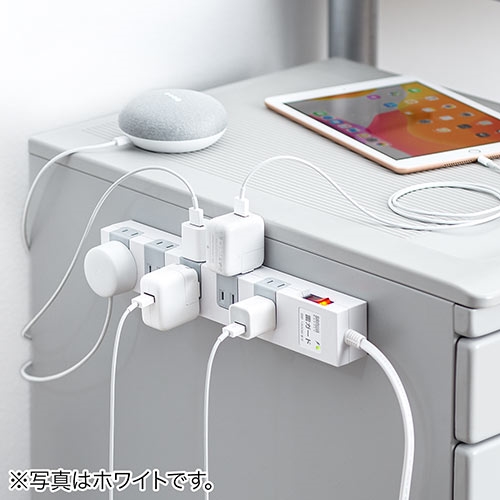 在庫限り】電源タップ(マグネット付・10個口・一括集中スイッチ