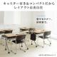 【アウトレット】折りたたみテーブル(会議テーブル・セミナー・研究室・学習塾机・幅100cm・奥行60cm・キャスター付き・中棚付き・木目)