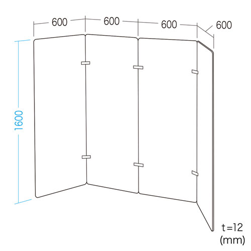 パーティションブース(吸音・W600×H1600・4枚セット) / SPT-PB003GY