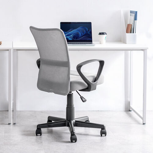 オフィスチェア 事務椅子 アームレスト付き コンパクト ランバー