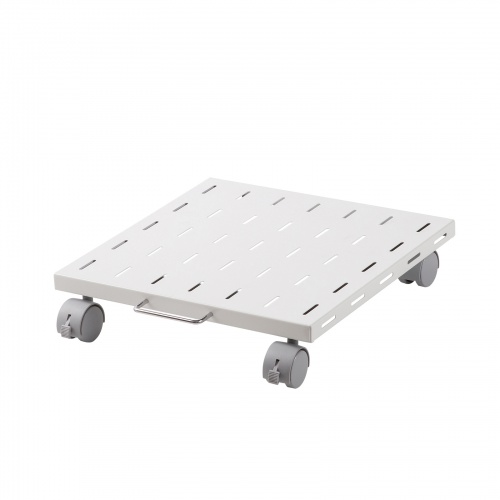 プリンター台 床置きタイプ キャスター付 スチール製 幅40cm 奥行き40cm ホワイト