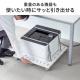 プリンター台 床置きタイプ キャスター付 スチール製 幅40cm 奥行き40cm ホワイト