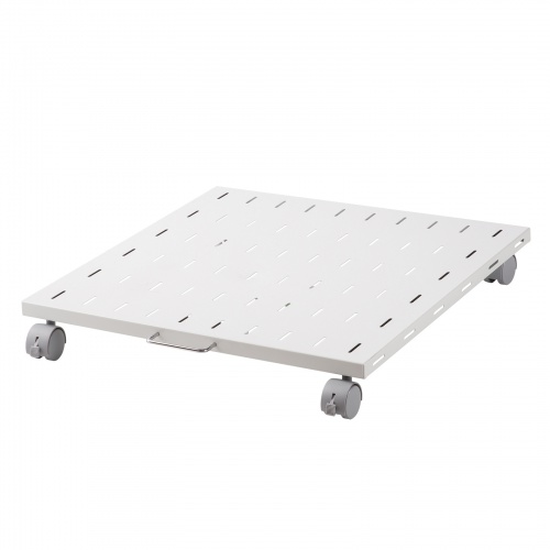 プリンター台 ロータイプ 床置き キャスター付 スチール製 幅60cm×奥行き60cm ホワイト