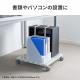 プリンター台 ロータイプ 床置き キャスター付 スチール製 幅60cm×奥行き60cm ホワイト