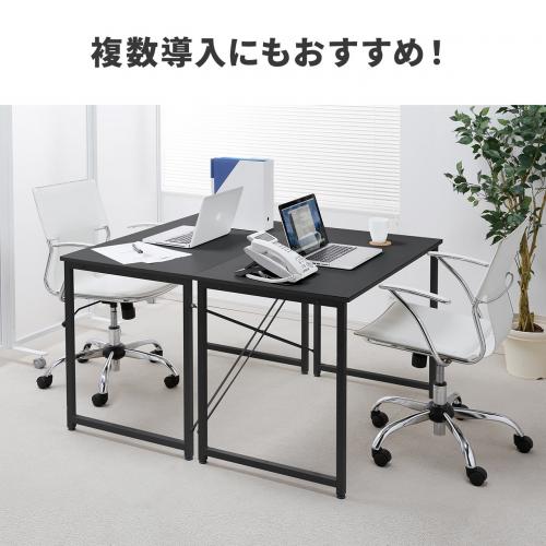 シンプルワークデスク パソコンデスク 平机 モニタアーム対応 幅100cm 奥行60cm ブラック / 100-DESKF003BK3【デスク ダイレクト】