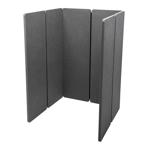 【アウトレット】パーティション(個人ブース・ワークブース・H1600mm・ファスナー連結・吸音効果・グレー)