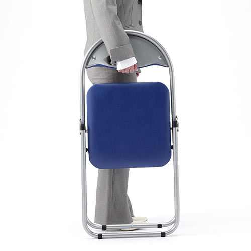 折りたたみ椅子 3脚セット ブルー 150-SNC122BL / 150-SNC122BL