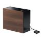 【アウトレット】ルーター収納ボックス ケーブルボックス 幅40cm 高さ33cm コンセント付き 木製 スリム 壁面収納 電話台 ダークブラウン