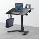 スタンディングデスク ガス圧昇降 折りたたみテーブル 天板角度調整 カップホルダー付き ブラック