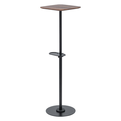 プロジェクタースタンド 高さ調整70～120cm 木目調天板 ブラック