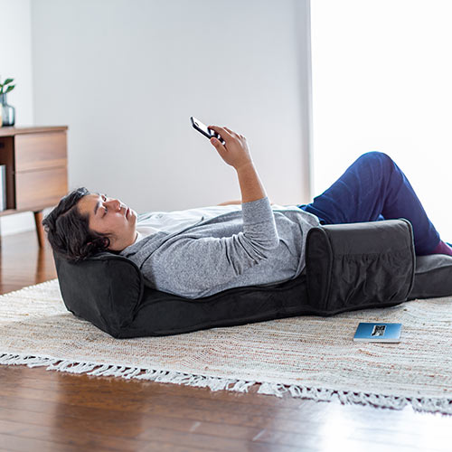 肘掛け付きふんわりハイバック座椅子(サイドポケット付き・低反発