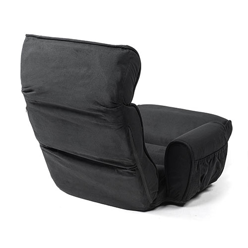 肘掛け付きふんわりハイバック座椅子(サイドポケット付き・低反発