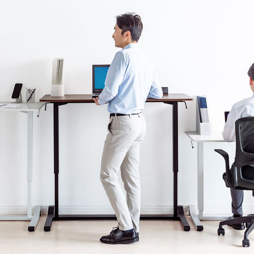 昇降デスク ガス圧昇降 スタンディングデスク軽量 作業台 座りすぎ防止