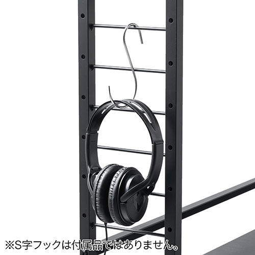 机上台 クランプ固定 机上ラック 2段 ゲーミング 幅110cm カーボン調